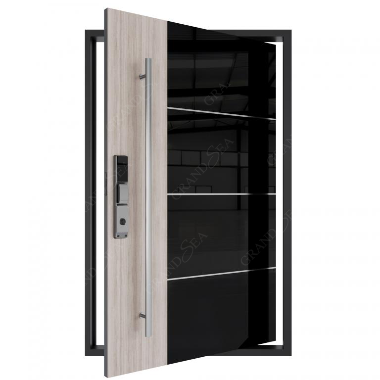 Grandsea High Quality Residential Exterior Interior Security Steel Door Bedroom Modern Multi Point Lock Aluminum Pivot Door