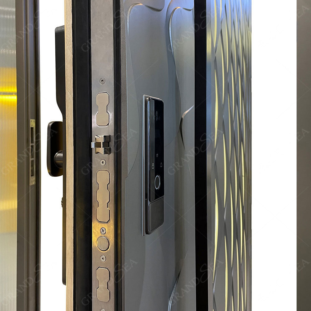 Grandsea New Design Exterior Metal Carving Modern Security Anti-Theft Entry Door Modern Pivot Door