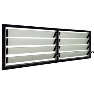 Grandsea Windproof Aluminum Louvered Windows For Living Room Adjustable Louvered Double Glazed Clear Glass Shutter Windows