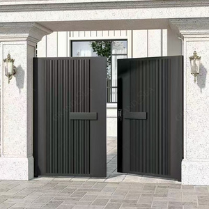 Grandsea New Modern Design Simple Boundary Wall Aluminium Garden Metal Outdoor With Smart Door Lock Fencing Gate