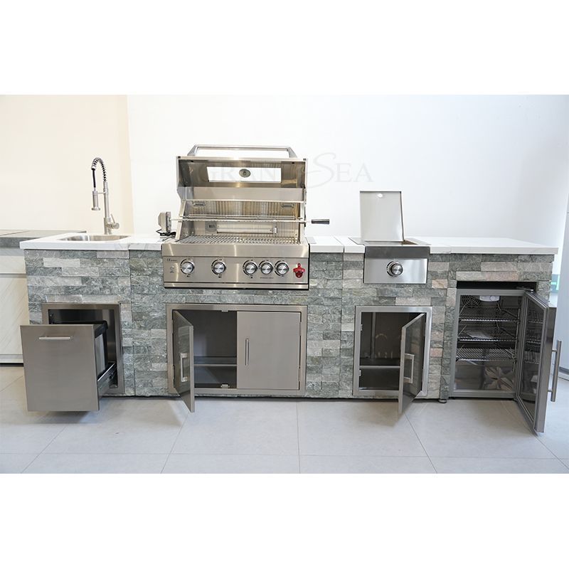 Wholesale Stainless steel Kitchen Furniture Perfab Wet Dry Kitchen Modern Design Smart Outdoor Kitchen Cabinets