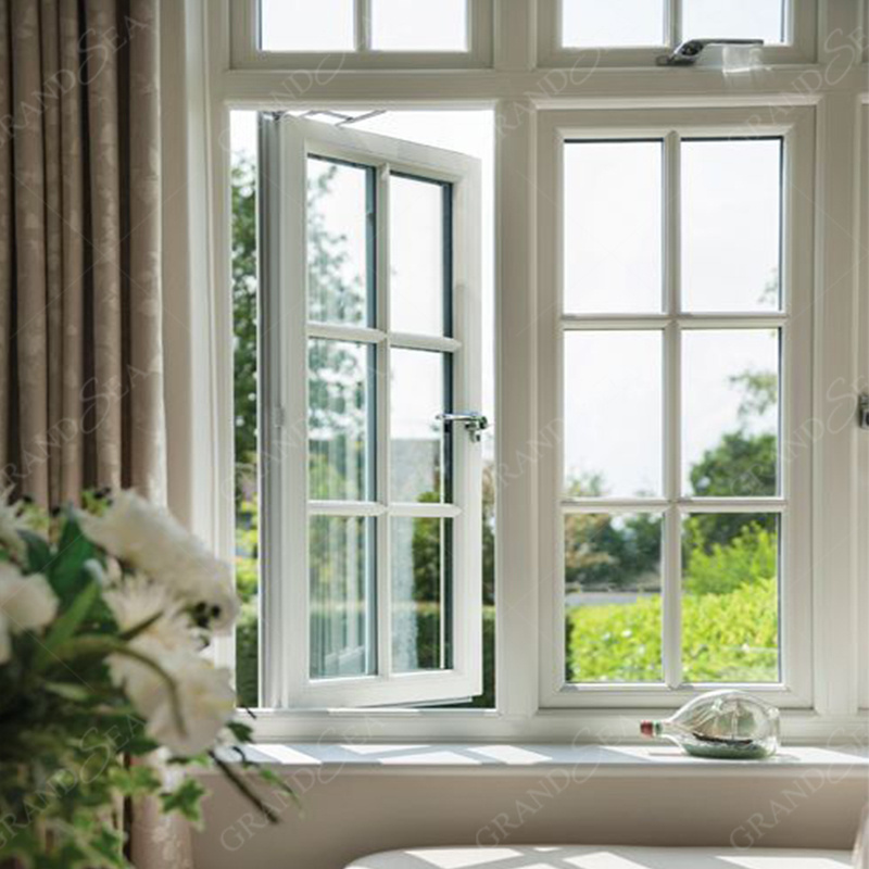 French Style UPVC windows double glazing swing PVC casement window