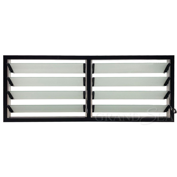 Grandsea Windproof Aluminum Louvered Windows For Living Room Adjustable Louvered Double Glazed Clear Glass Shutter Windows