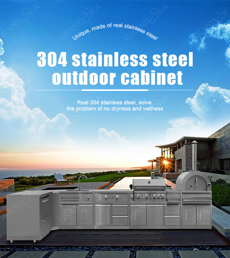 New Design Outdoor Simple Style Stainless Steel pantry kitchen cabinet Free Combination cabinet kitchen