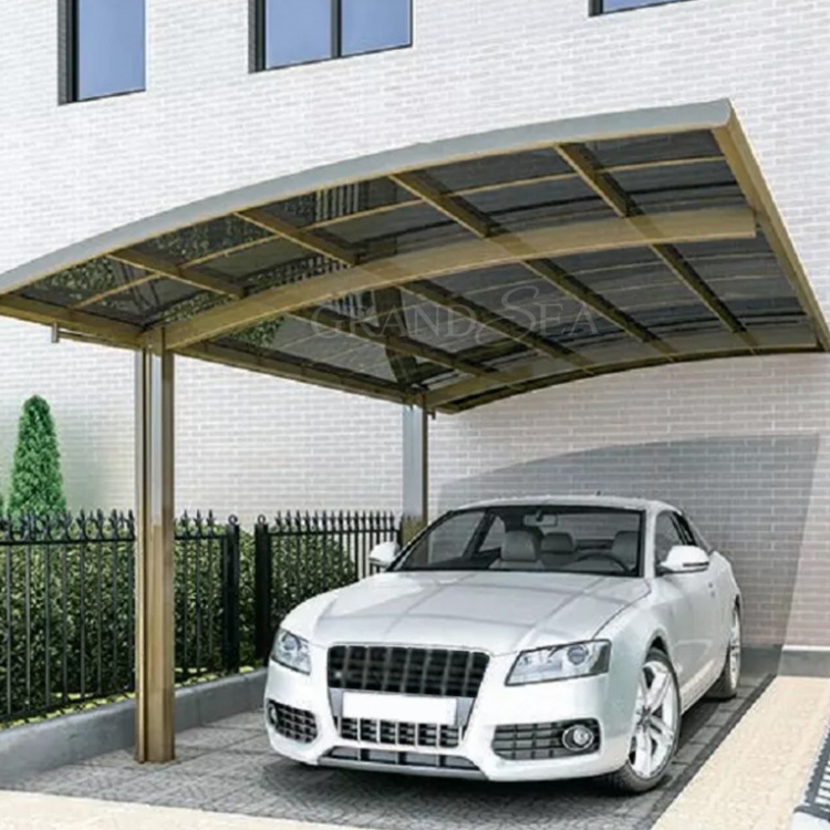 Outdoor Garden Building Carport Single Cantilever Carport Aluminium Polycarbonate Metal Canopy