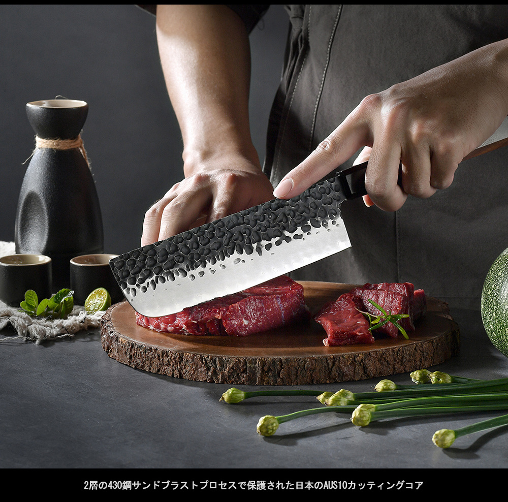 8 Inch High Carbon 3 Layer Stainless Steel Japanese Kitchen cutting meat vegetable Nakiri sushi Knife