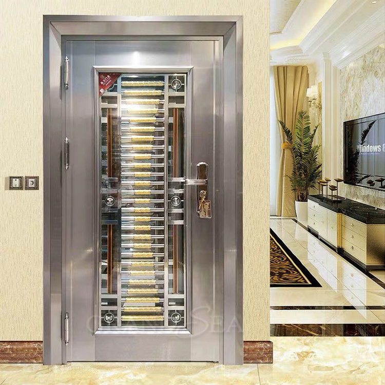 High Quality Front Entry Door Safety Designs Security Stainless Steel Main Doors