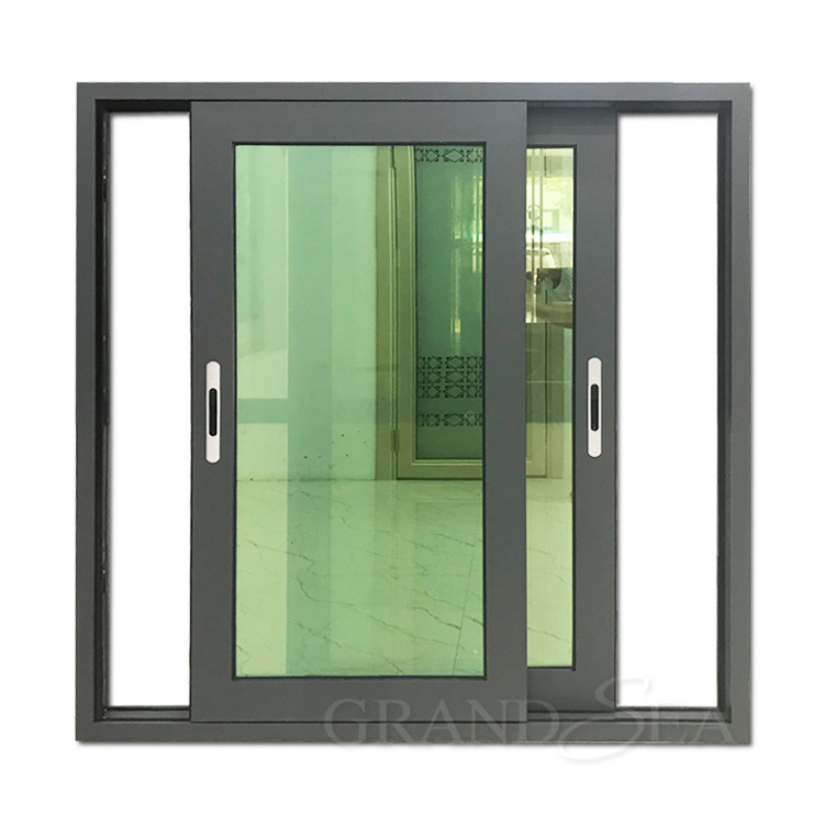 Grey color aluminum material office sliding glass window