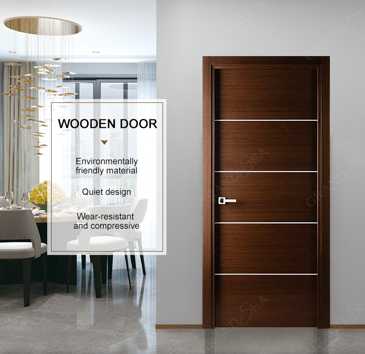 American Solid Wood Panel Barn Door Security Modern Entry Soundproof Door Interior Partition Sliding Barn Door