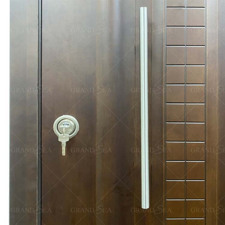 Turkey style security steel wood armored door with multi design lock and handle material