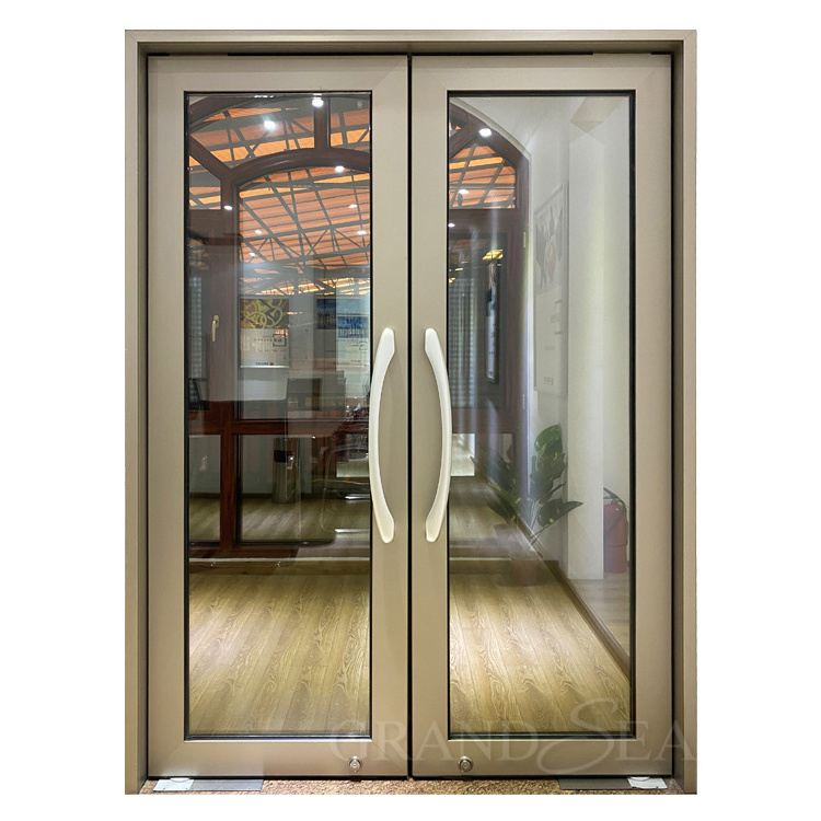 single automatic two way double glazed glass swing door front swing door both way entrance