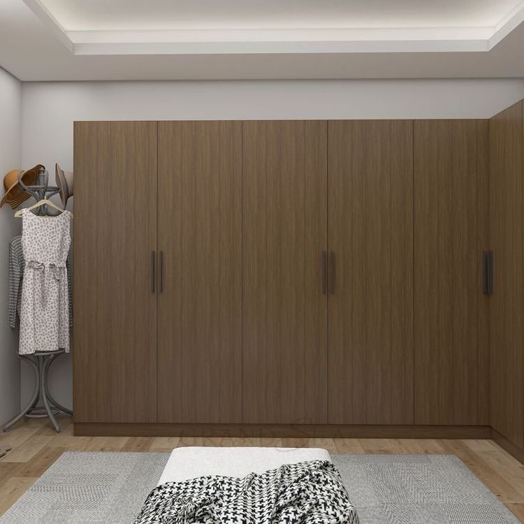 Bamboo corner wardrobe 2 door armoire fitted wardrobes with mirror closet walk in mdf walk in closet