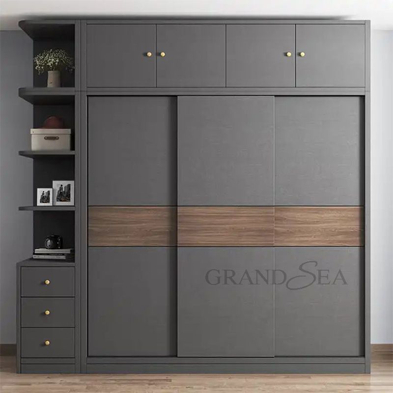 China Manufacturer Direct Selling High Quality Bedroom Furniture Clothes Storage Solid Wood Wardrobe