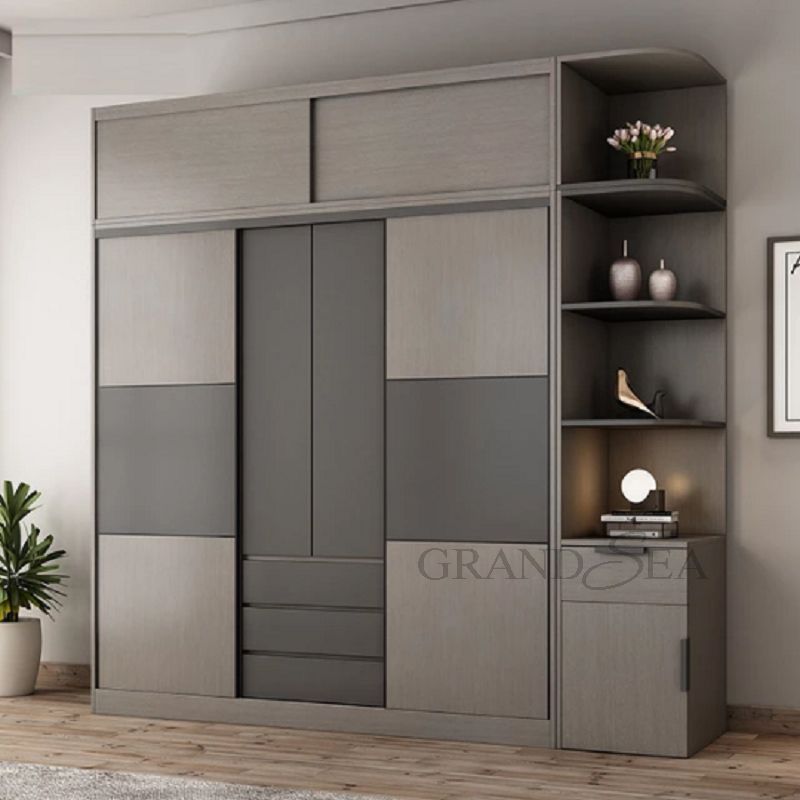 China Manufacturer Direct Selling High Quality Bedroom Furniture Clothes Storage Solid Wood Wardrobe