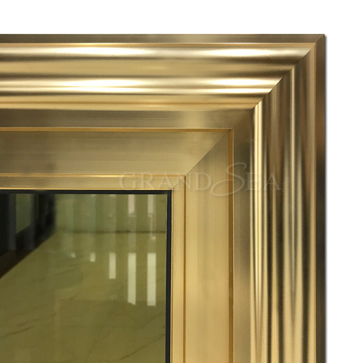 Hot sale gold color aluminum sliding tinted double glass thermally broken windows