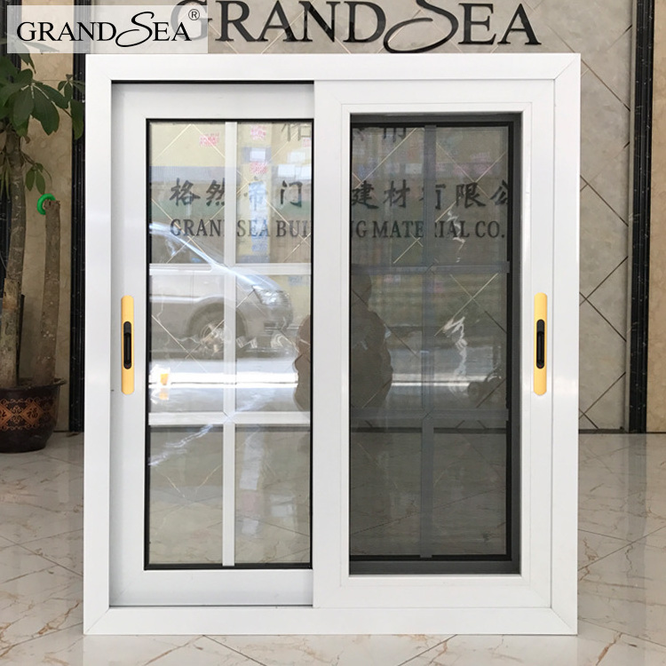 pure white aluminum framed glazed 3 guide sliding window with mosquito net fenster aluminum