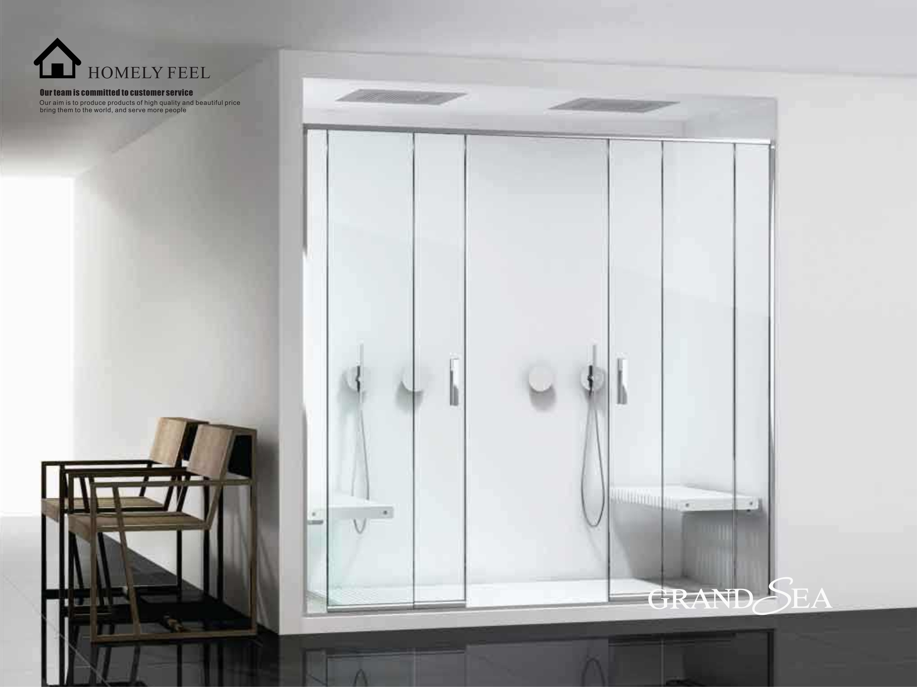 Wholesale Aluminum frame shower enclosure simple easy clean tempered glass sliding shower door in shower room