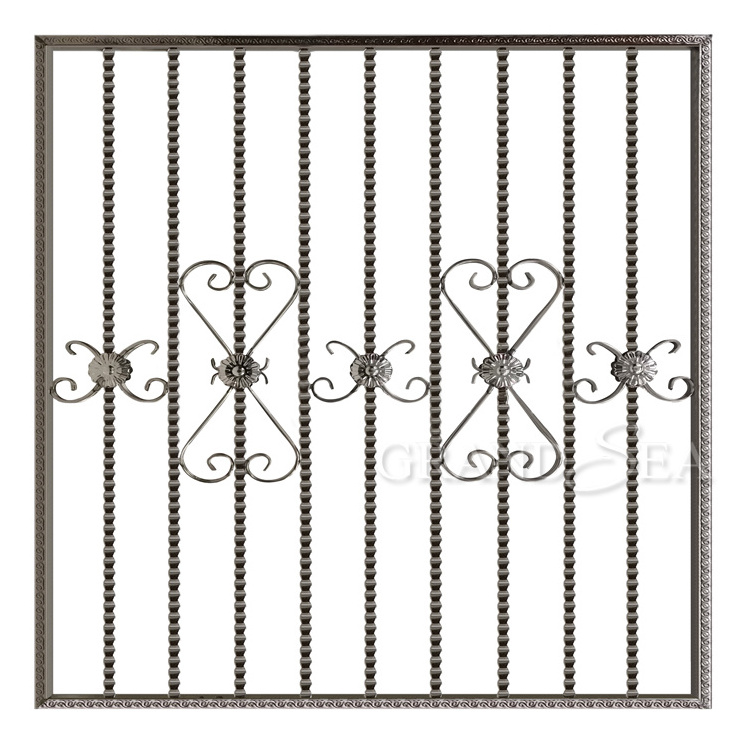 French anti-theft security wrought iron window protection grill safety design