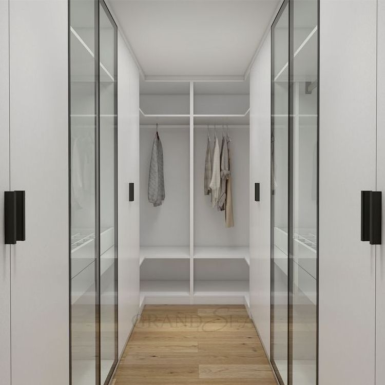 Glass simple open wardrobe designs l shape walk in closet organizer ready house for assembly walk in wardrobe outside