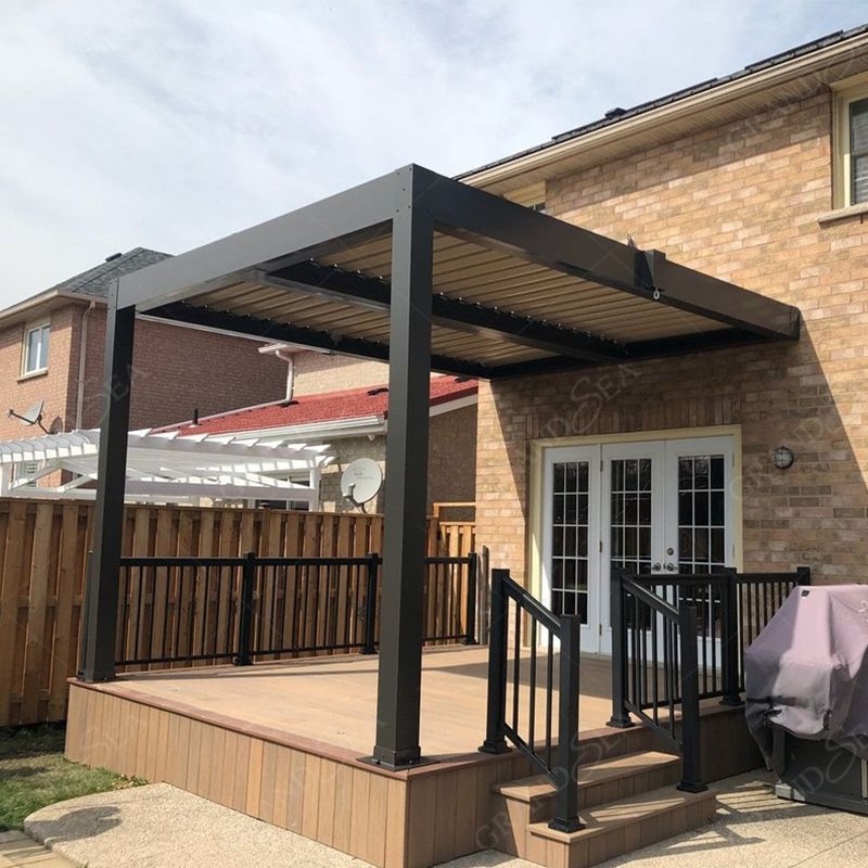 Top Grade Aluminum Alloy Bioclimatic Pergola Outdoor Remote-Control Aluminum Alloy Louvered Pergola Canopy