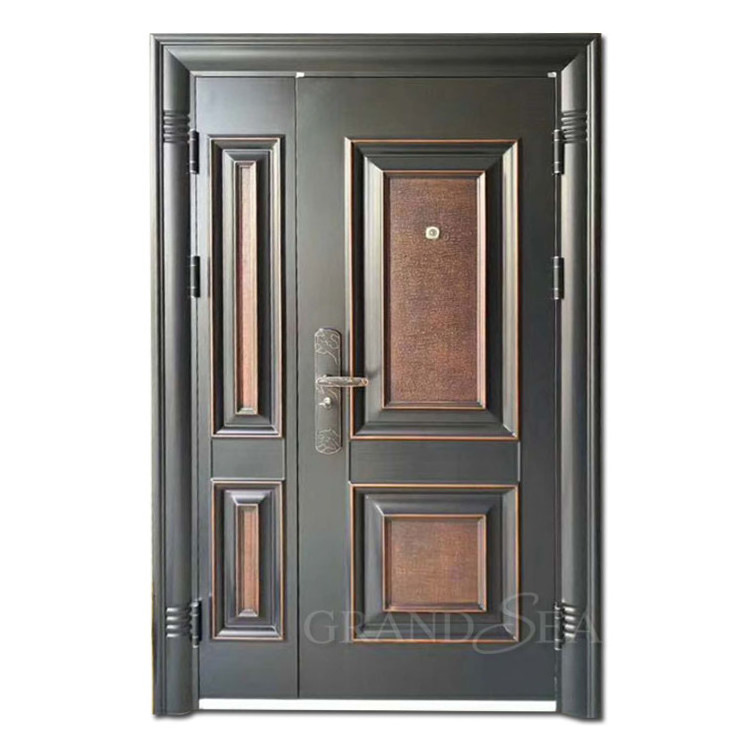 Single leaf brown used exterior steel security doors 4ft by 7ft for sale