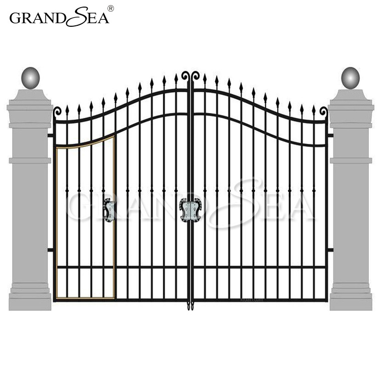 Hot sale high quality swing door opener wrought Iron main gate designs