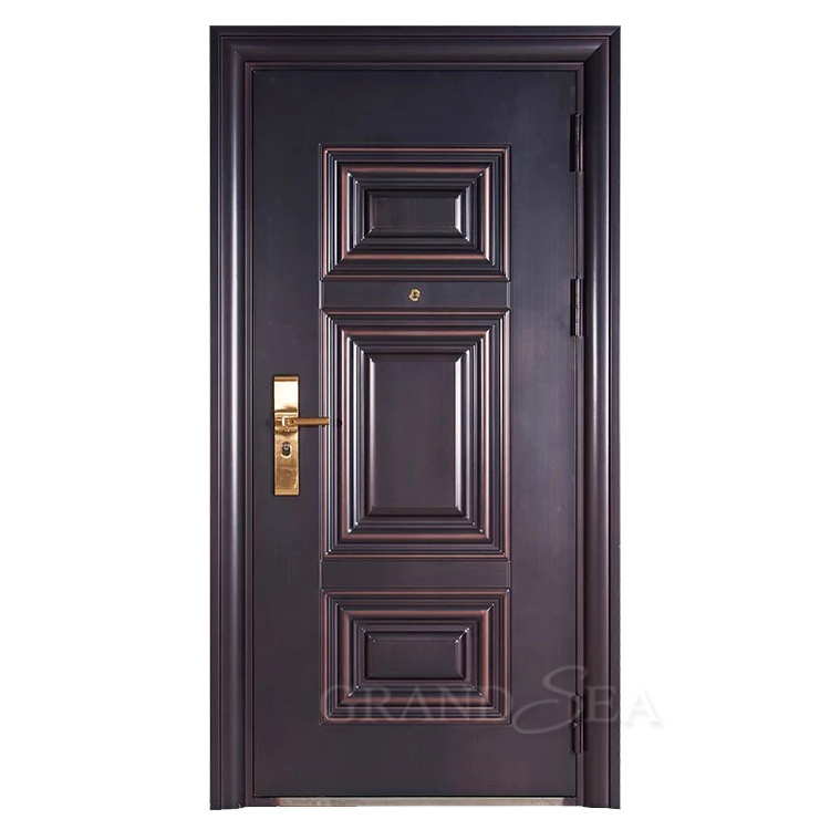 China manufacturer one and half door double leaf security steel door