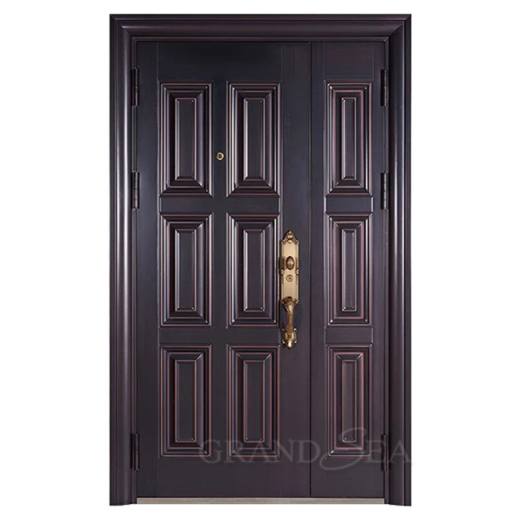 China manufacturer one and half door double leaf security steel door