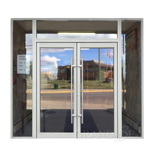 Security unbreakable solid used commercial aluminum glass swing doors