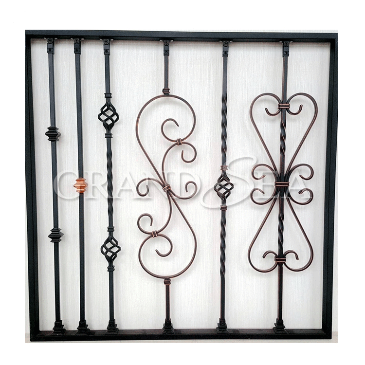 Specialty fancy decorative wrought iron window grill design for safety