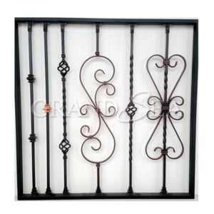 Specialty fancy decorative wrought iron window grill design for safety