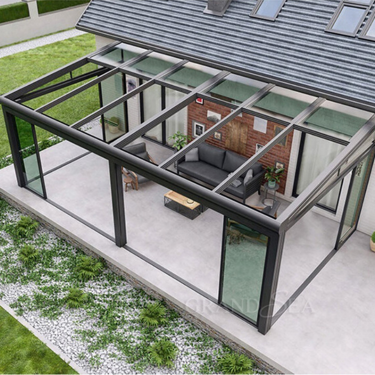 villa sunrooms winter garden glass houses tempered glass prefabricated free standing sunroom