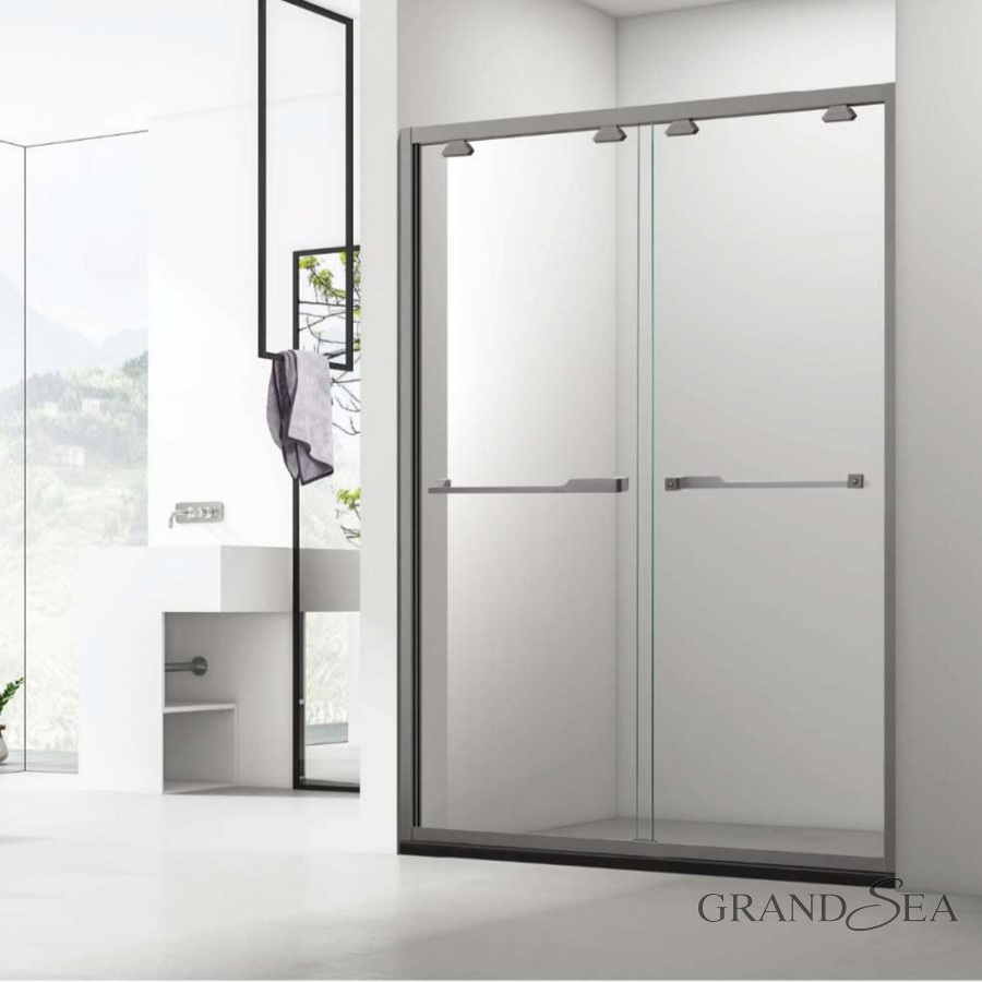 3 panel sliding standard shower door design with high accessory