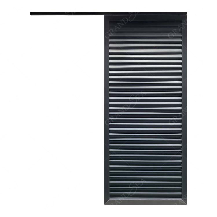 High quality Home interior Mirrored Barn Doors Designed Flush Aluminum Louver Veneer Door For Bathroom