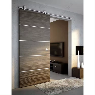 American Solid Wood Panel Barn Door Security Modern Entry Soundproof Door Interior Partition Sliding Barn Door