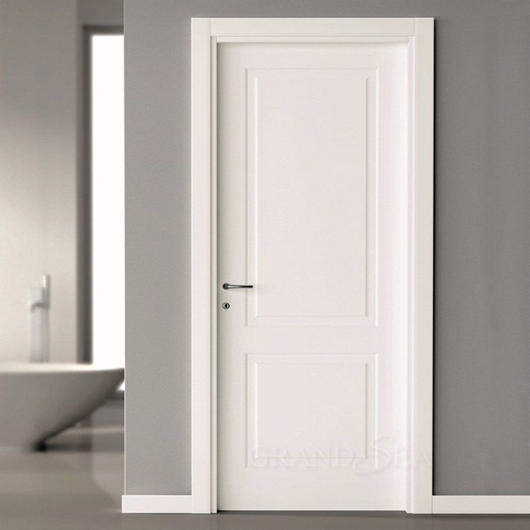 Good quality white color teak solid wood door modern designs bedroom sound proof