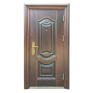 Single leaf brown used exterior steel security doors 4ft by 7ft for sale