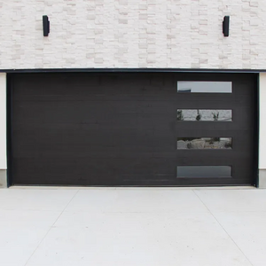 Low price modern residential automatic black aluminum benefit glass sectional garage door price