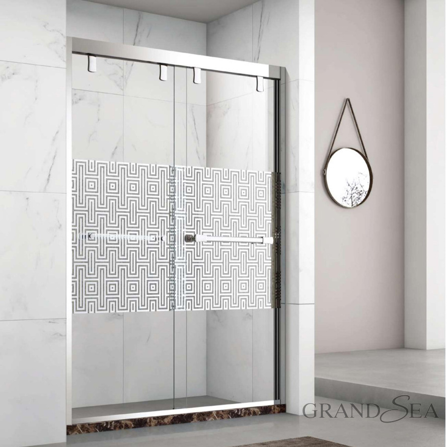 3 panel sliding standard shower door design with high accessory