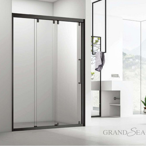 3 panel sliding standard shower door design with high accessory