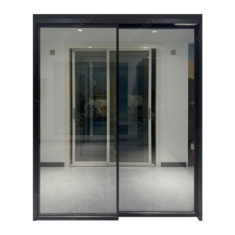 China Factory New Style Electric Aluminum Sliding Door Remotely Control Slim Frame Slide Door