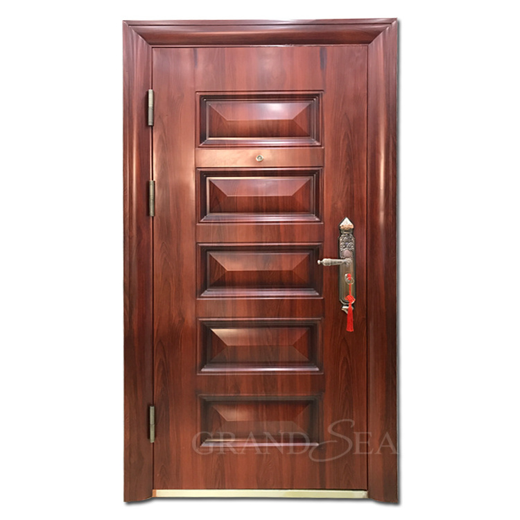 Single leaf brown used exterior steel security doors 4ft by 7ft for sale