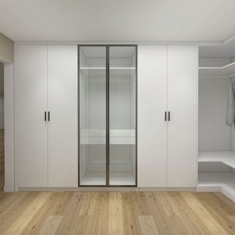 Glass simple open wardrobe designs l shape walk in closet organizer ready house for assembly walk in wardrobe outside