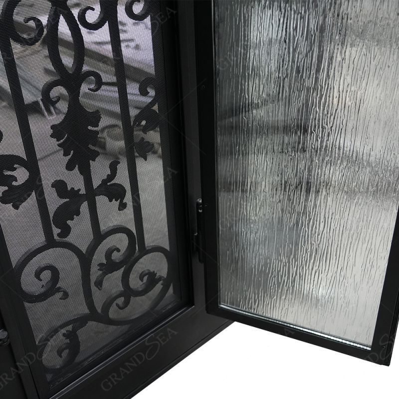 Modern Interior Main Door Iron Grill Front Design Simple External Villa Front Entry Wrought Iron Door