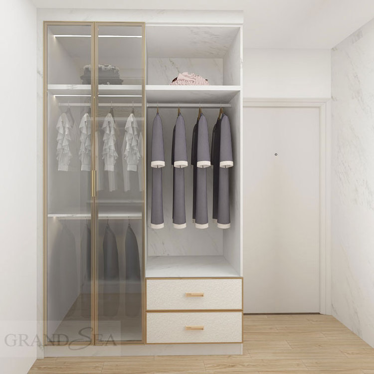 Customized Manufacturer Furniture White Wooden Bedroom Modern Wardrobe Closetly