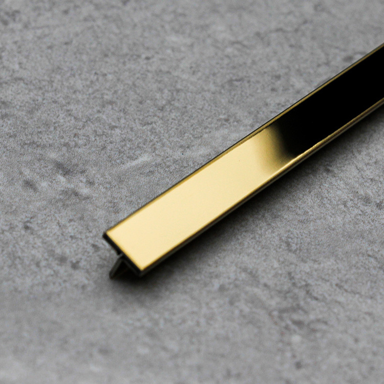 201 304 316 mirror black mirror gold mirror rose gold stainless steel T profile brushed steel edging strip