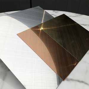 Grand metal new design PVD color cross hairline decorative metal stainless steel sheet for luxury hotel room