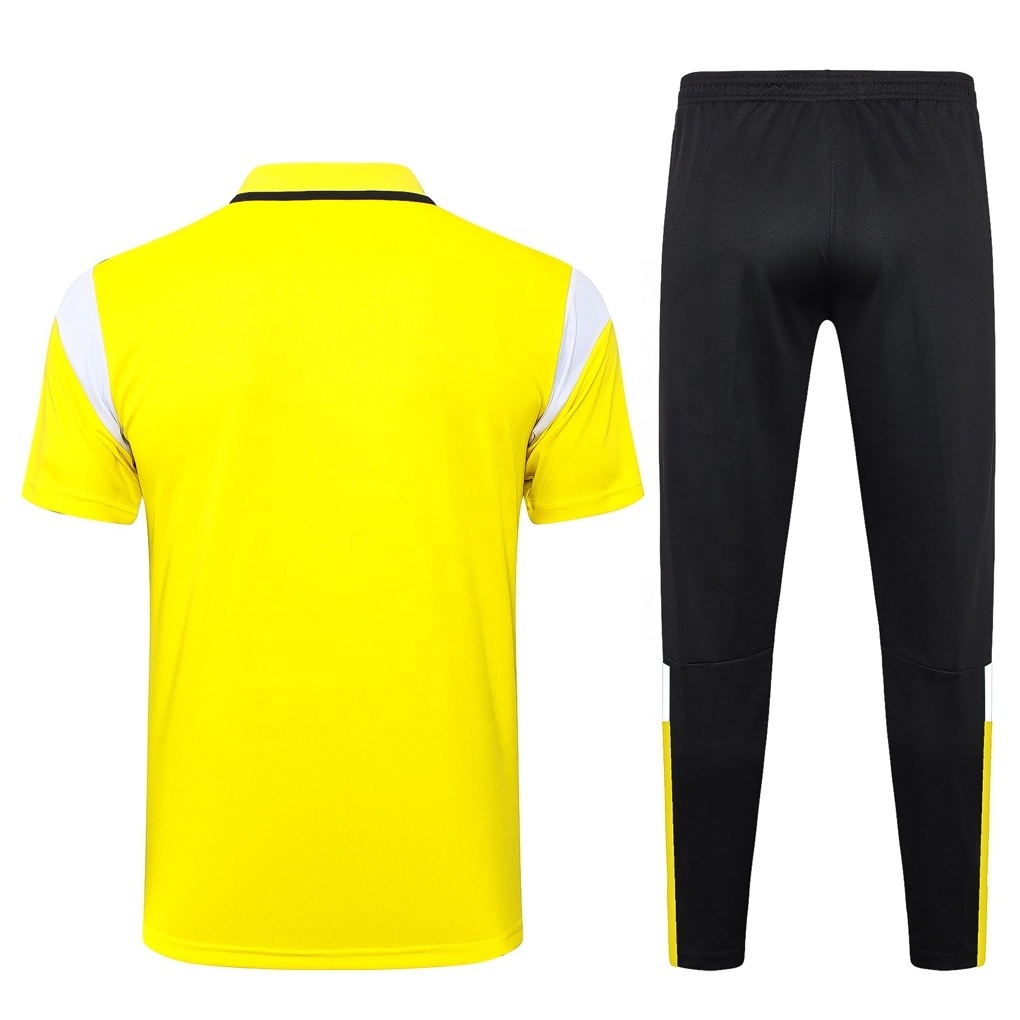 Custom Yellow Polo Tracksuit Football Soccer Training Suit Mens Track Suits