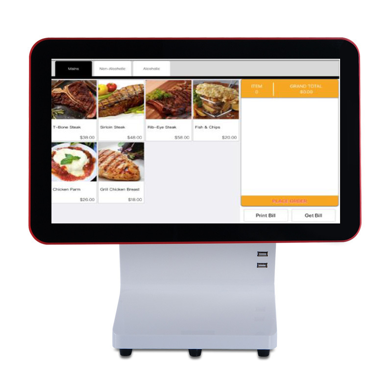 China All-in-one cash register and ordering equipment 15 inch retail pos system restaurant equipment pos system