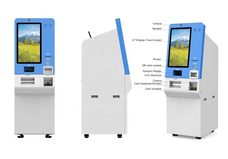 Outdoor touchscreen self-service payment Kiosk Machine with Cash Acceptor and Card Reader, android kiosk hardware